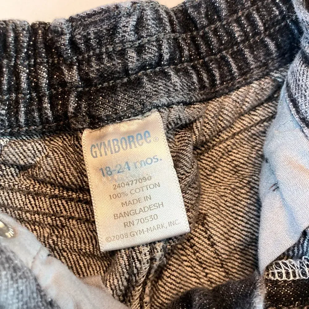 Gymboree Washed Black Straight Leg Denim Jeans - Black - 18-24M